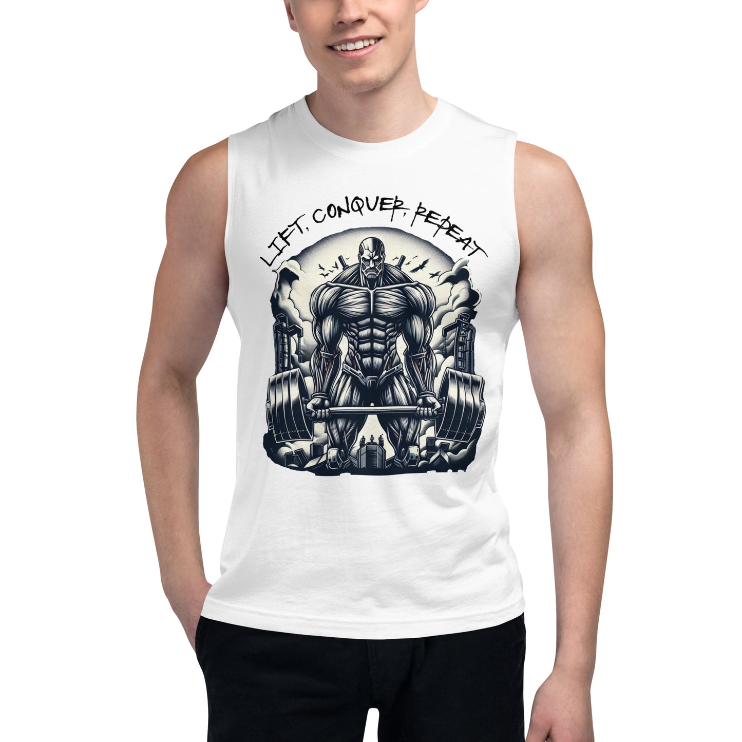 AOT workout shirt - Lift, Conquer, Repeat